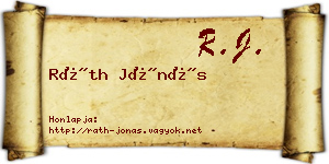Ráth Jónás névjegykártya