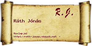 Ráth Jónás névjegykártya